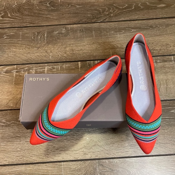 RARE Rothy’s Merino Collection Blaze Ribbon Stripe Points NEW - Picture 14 of 15